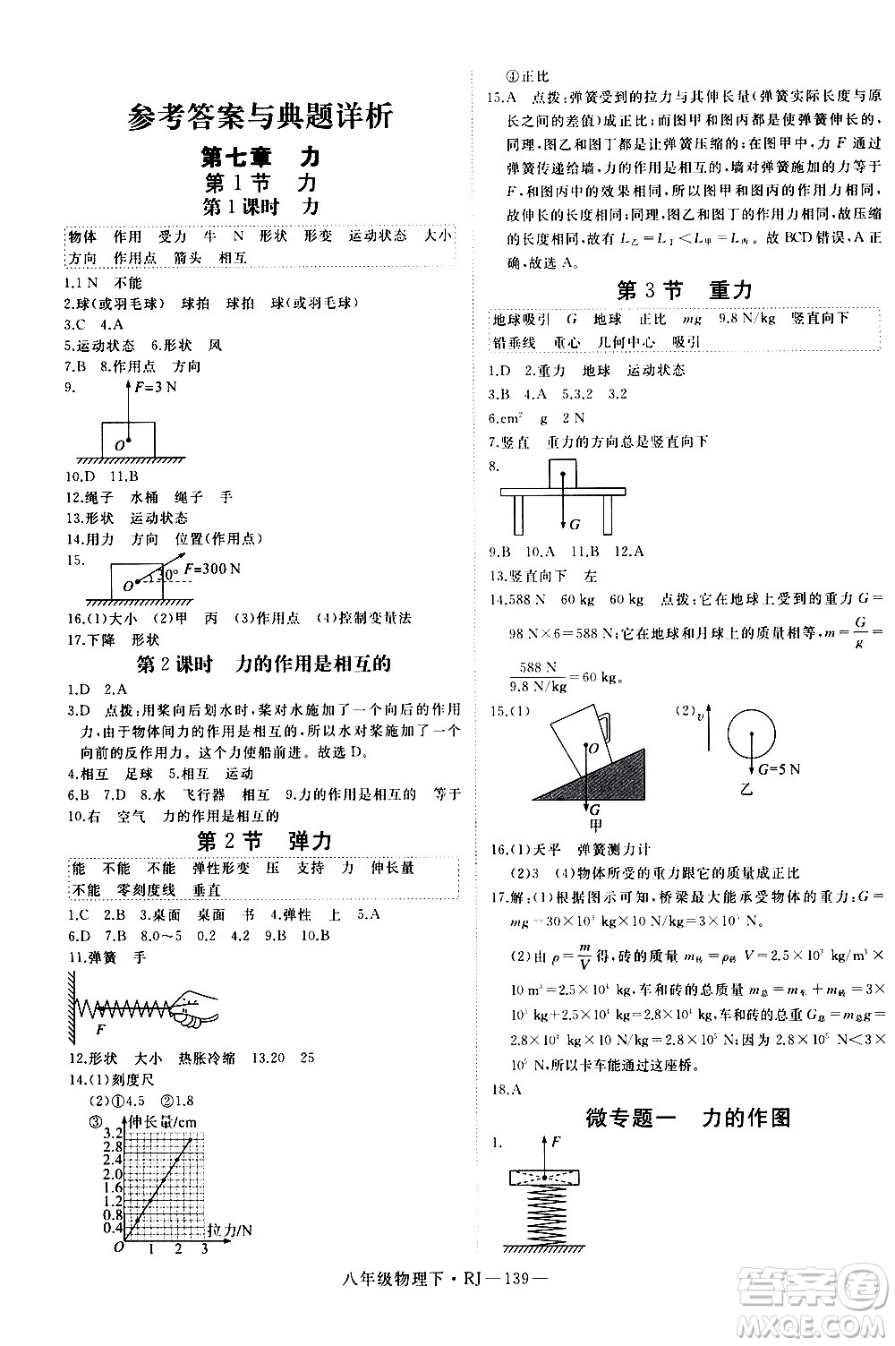 延邊大學(xué)出版社2021新領(lǐng)程初中物理八年級(jí)下冊(cè)RJ人教版答案