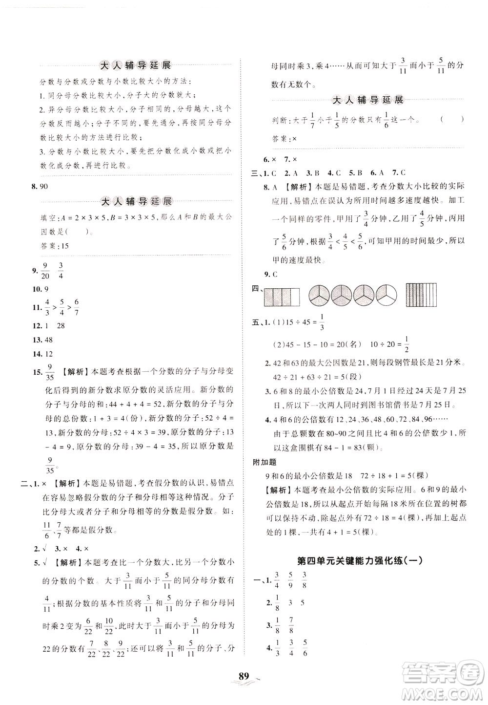 江西人民出版社2021春王朝霞培優(yōu)100分數(shù)學五年級下冊RJ人教版答案