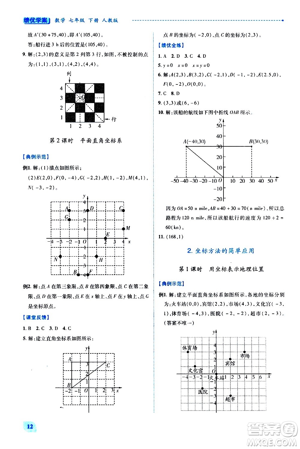 陜西師范大學(xué)出版總社有限公司2021績優(yōu)學(xué)案數(shù)學(xué)七年級下冊人教版答案