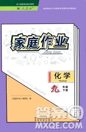 貴州人民出版社2021家庭作業(yè)九年級化學(xué)下冊人教版答案