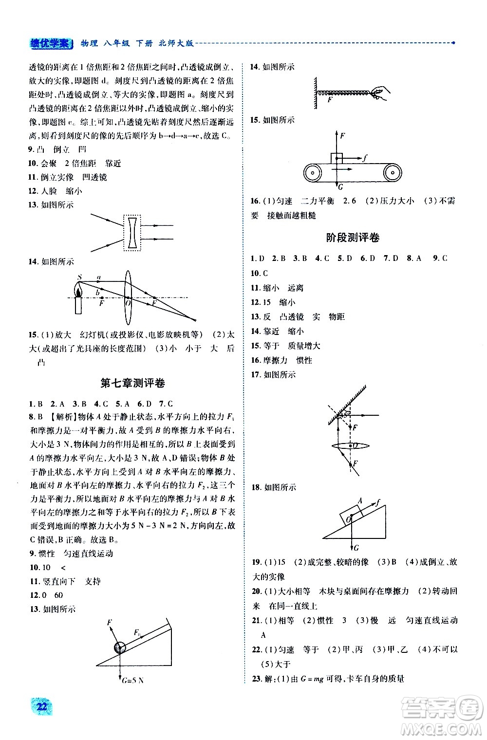 陜西師范大學(xué)出版總社有限公司2021績優(yōu)學(xué)案物理八年級下冊北師大版答案