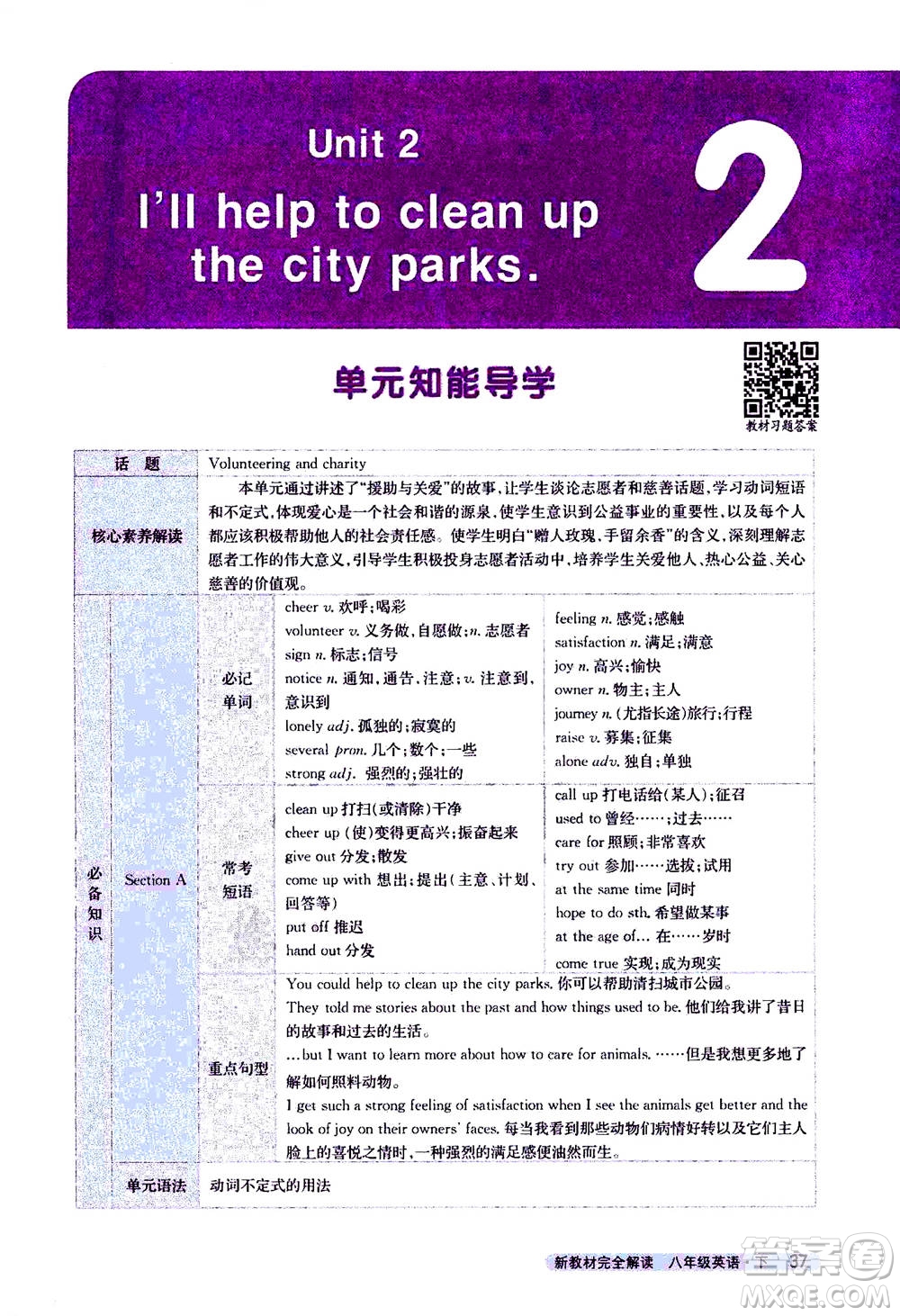 吉林人民出版社2021新教材完全解讀英語(yǔ)八年級(jí)下新目標(biāo)人教版答案