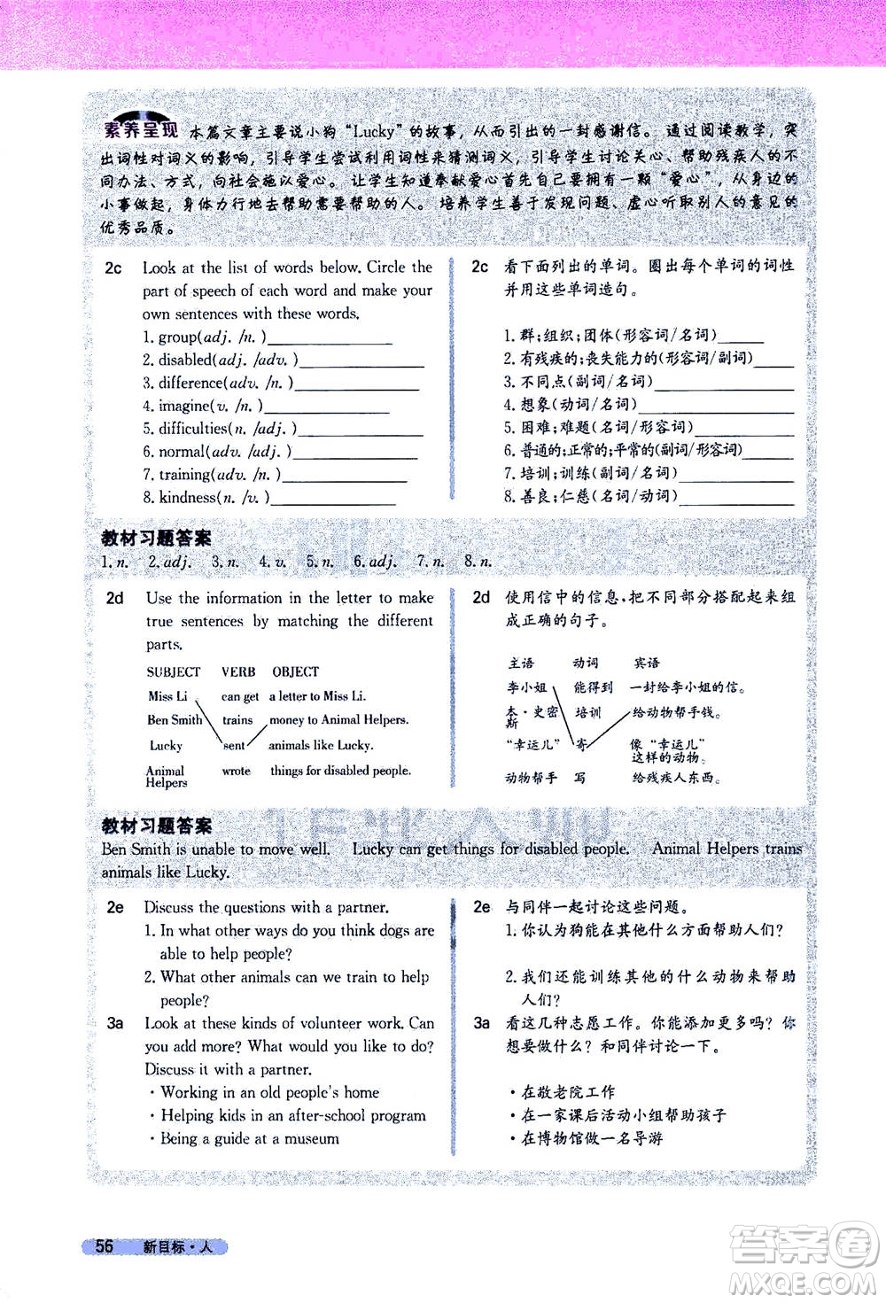 吉林人民出版社2021新教材完全解讀英語(yǔ)八年級(jí)下新目標(biāo)人教版答案