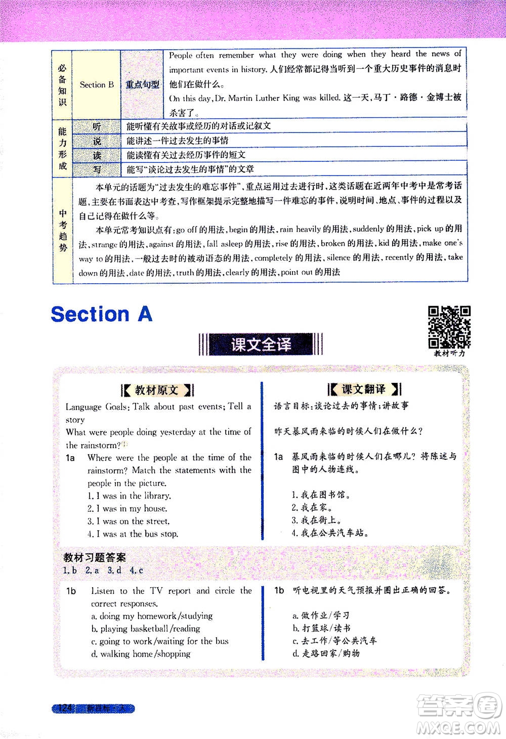吉林人民出版社2021新教材完全解讀英語(yǔ)八年級(jí)下新目標(biāo)人教版答案