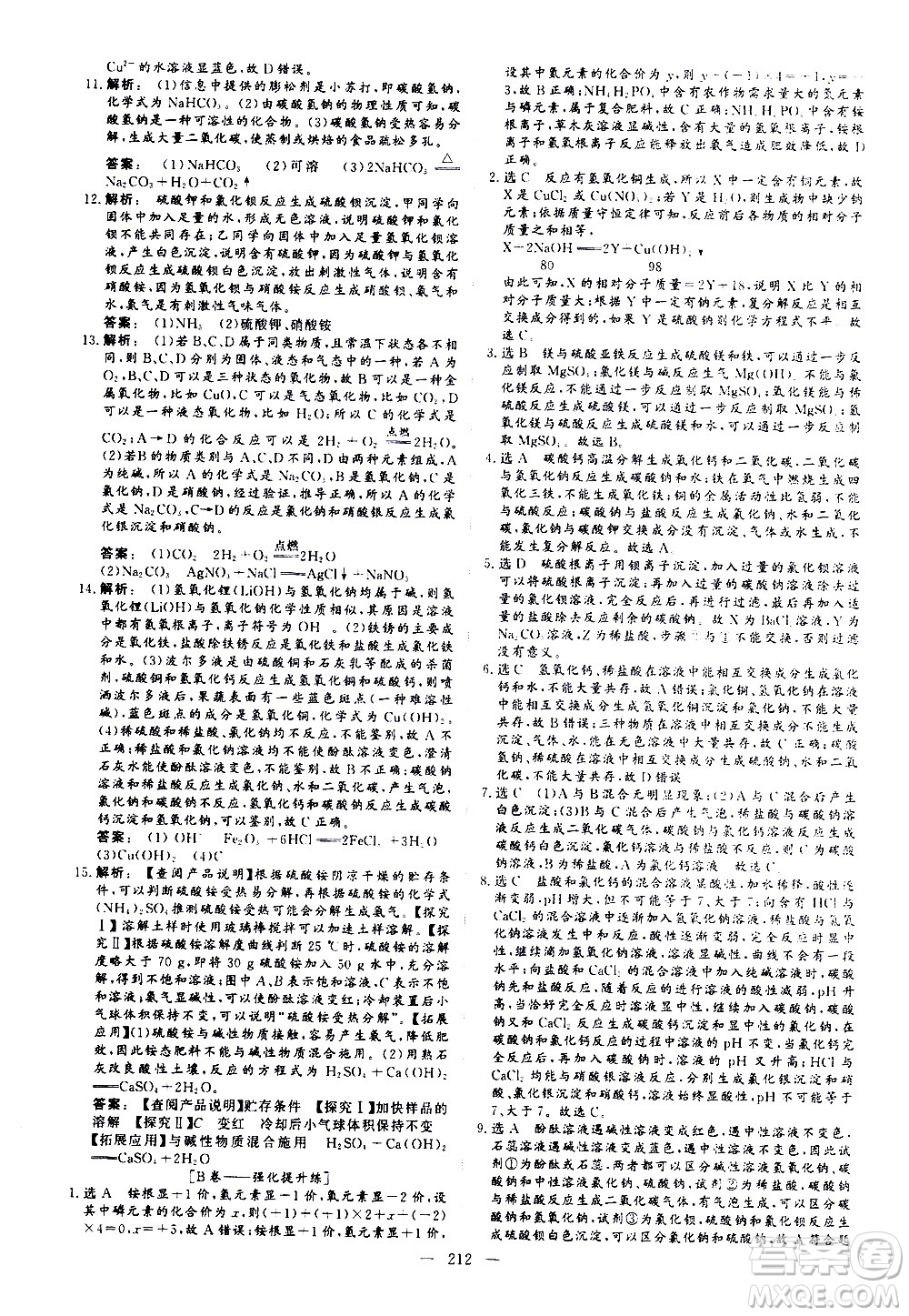 山東美術(shù)出版社2021新中考集訓(xùn)中考總復(fù)習(xí)化學(xué)九年級(jí)通用版答案