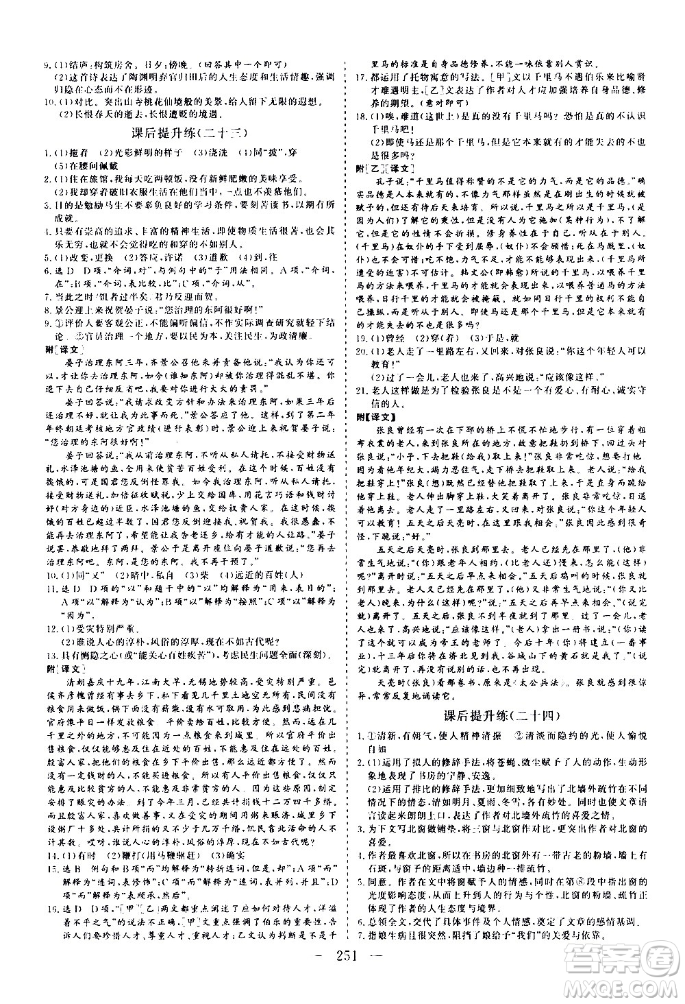 山東美術(shù)出版社2021新中考集訓(xùn)中考總復(fù)習(xí)語文九年級(jí)通用版答案