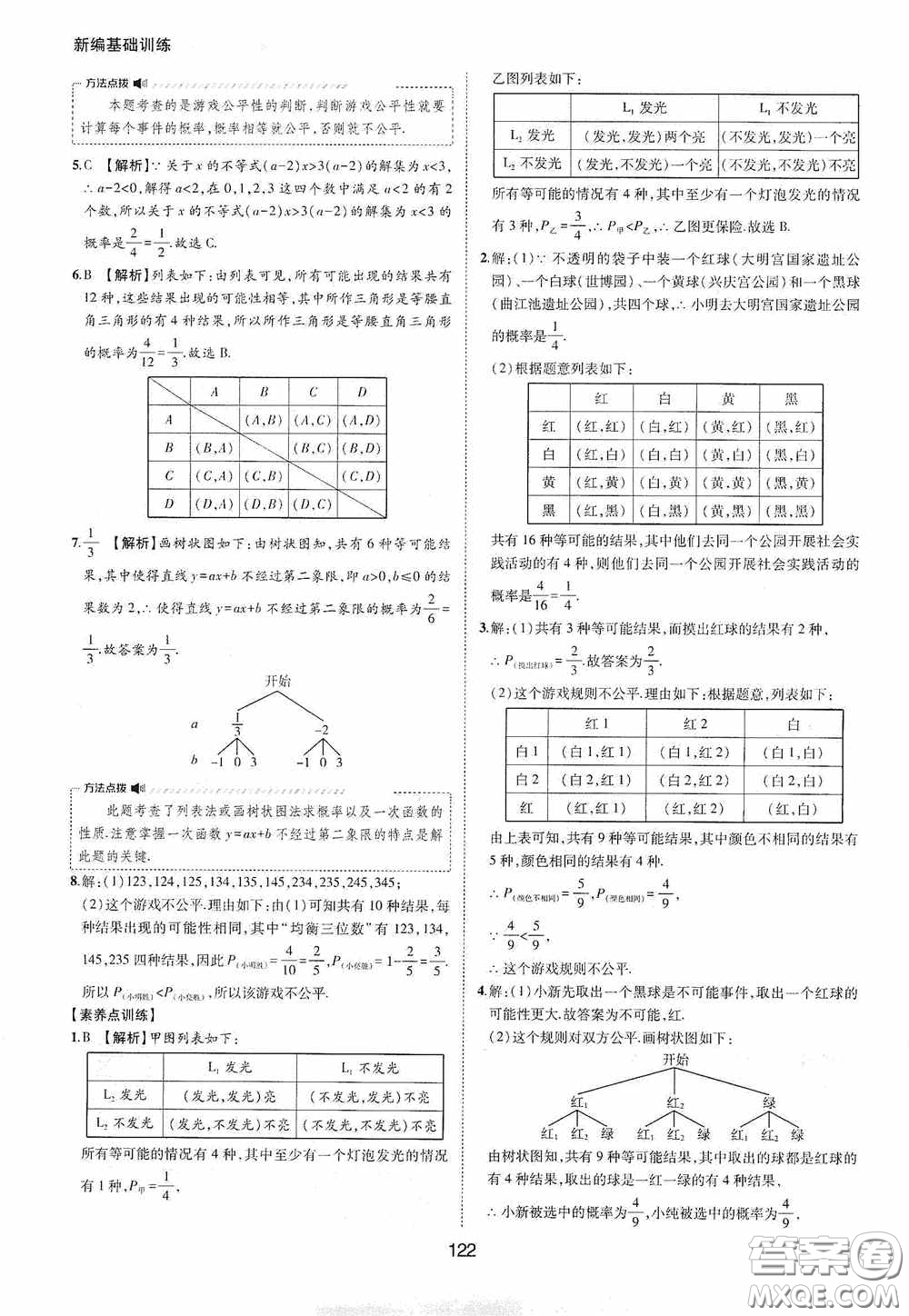 黃山出版社2021新編基礎(chǔ)訓練九年級數(shù)學下冊滬科版答案