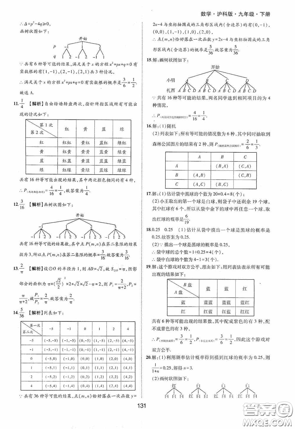 黃山出版社2021新編基礎(chǔ)訓練九年級數(shù)學下冊滬科版答案