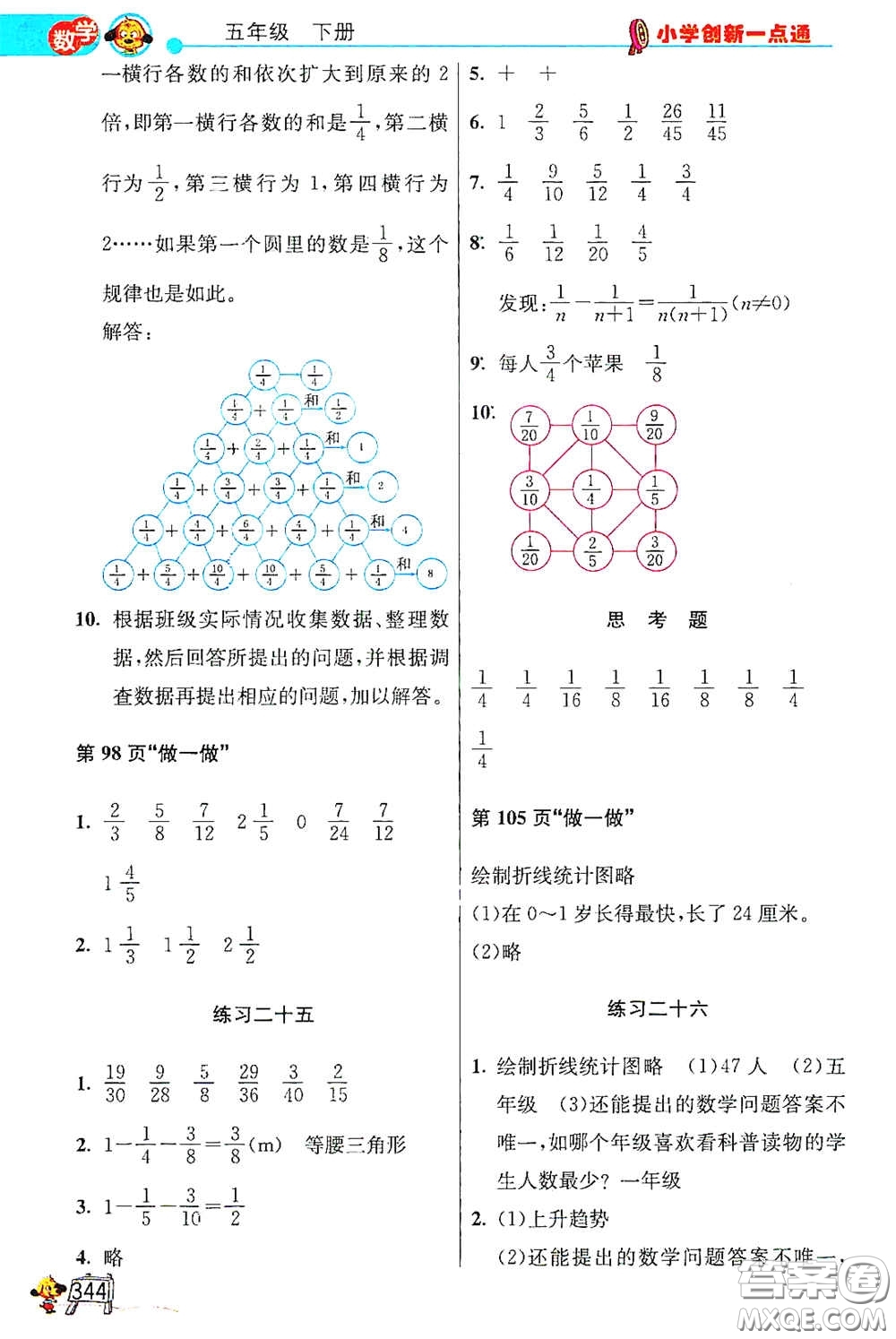 河北教育出版社2021小學創(chuàng)新一點通合訂本五年級語文數(shù)學合訂本下冊升級彩色版答案