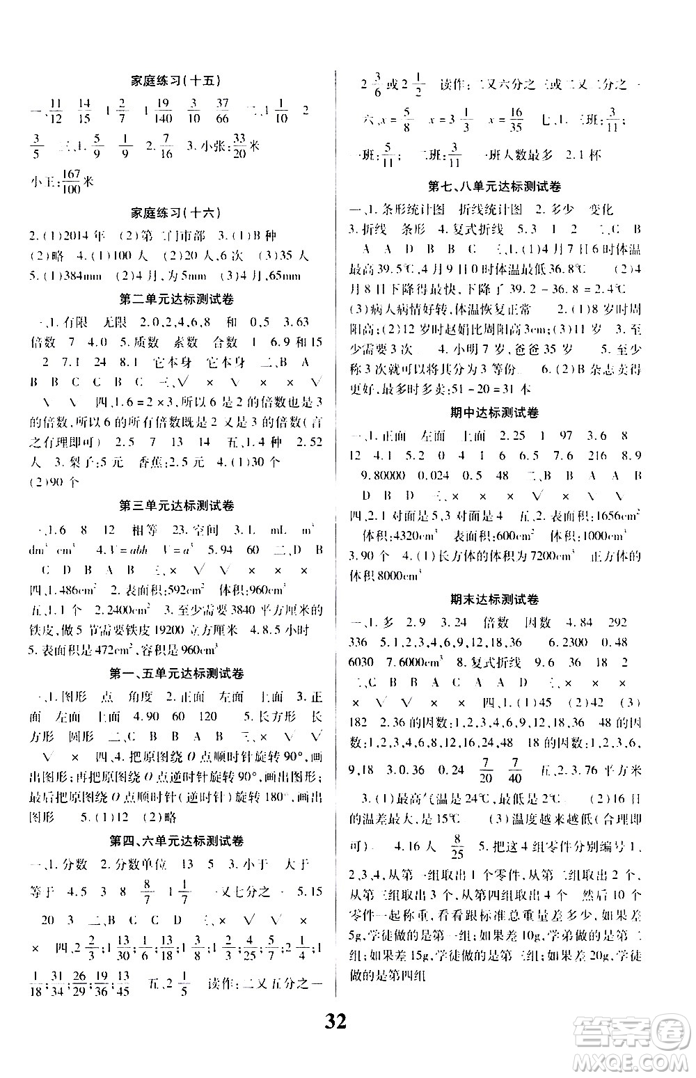 貴州人民出版社2021名校課堂數(shù)學(xué)五年級(jí)下冊(cè)人教版答案