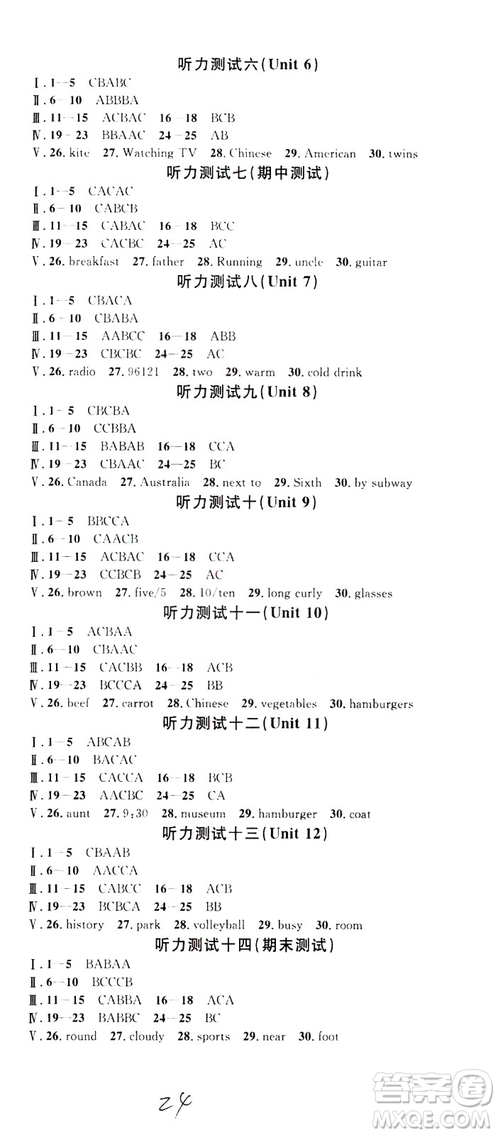 吉林教育出版社2021名校課堂河北專版領(lǐng)導(dǎo)者英語七年級下冊RJ人教版答案