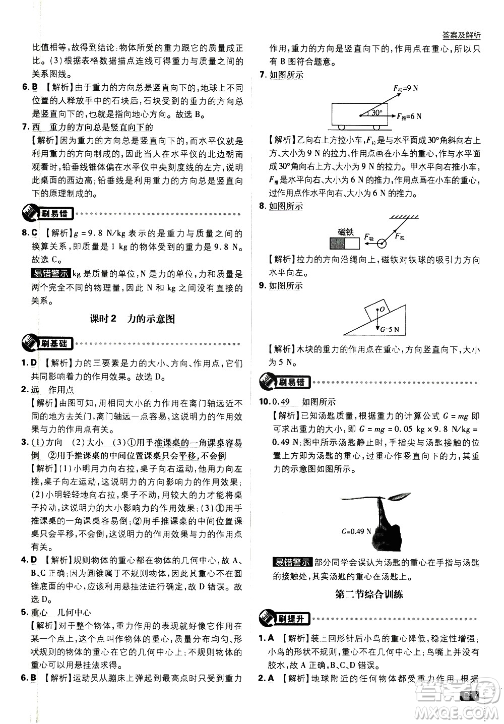 開(kāi)明出版社2021版初中必刷題物理八年級(jí)下冊(cè)課標(biāo)版蘇科版答案
