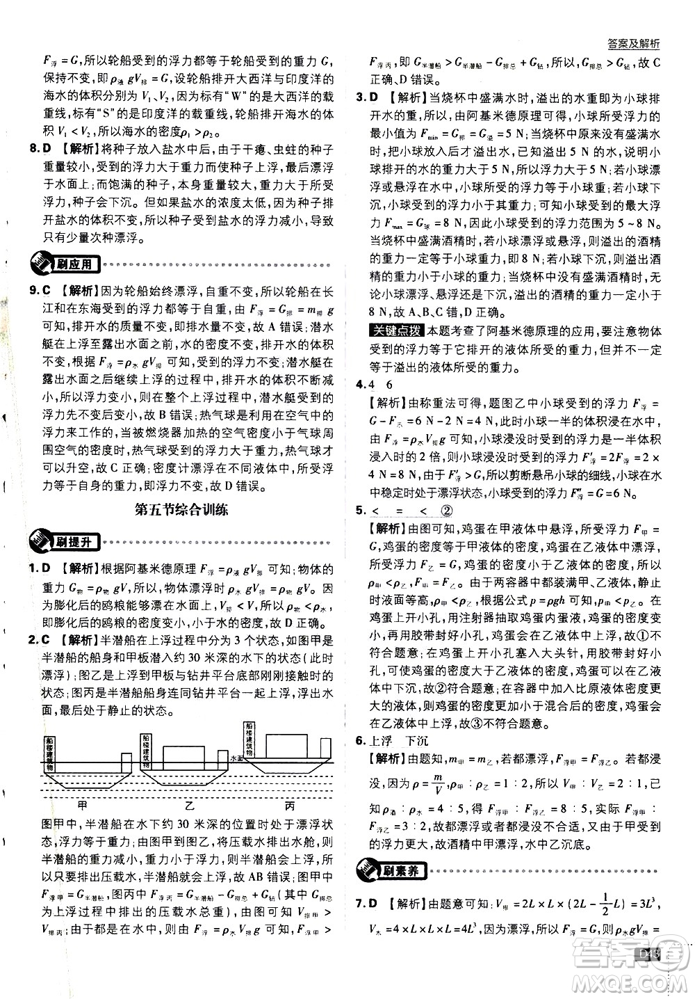 開(kāi)明出版社2021版初中必刷題物理八年級(jí)下冊(cè)課標(biāo)版蘇科版答案