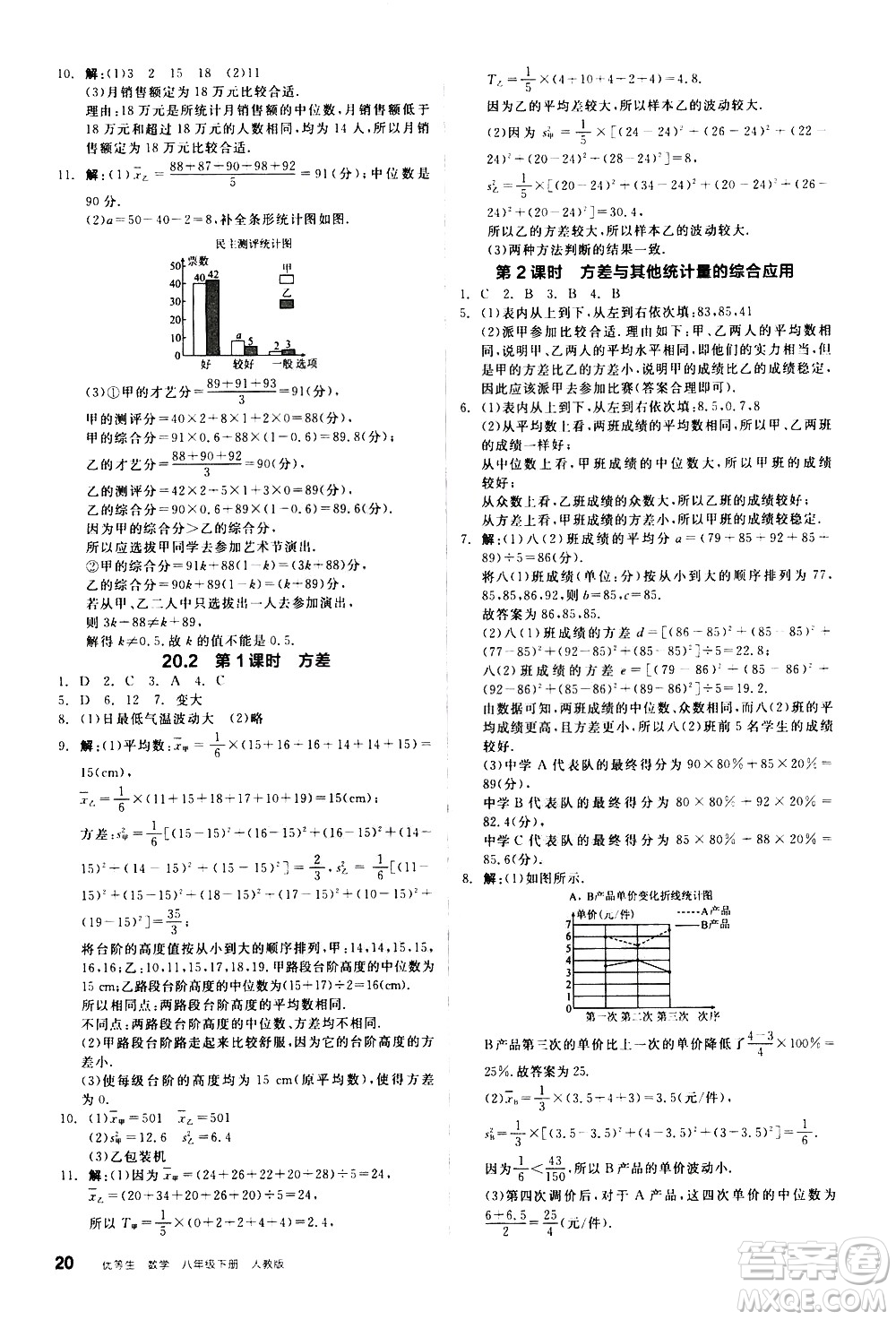 陽光出版社2021練就優(yōu)等生數(shù)學(xué)同步作業(yè)八年級下冊新課標(biāo)RJ人教版答案