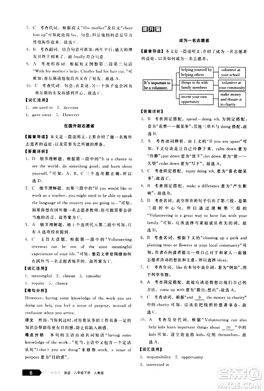 陽光出版社2021練就優(yōu)等生英語完形填空閱讀理解八年級(jí)下冊新課標(biāo)RJ人教版答案