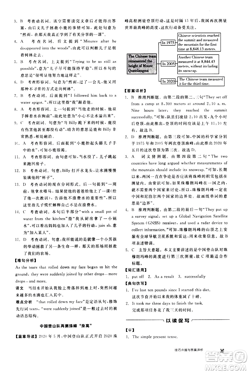 陽光出版社2021練就優(yōu)等生英語完形填空閱讀理解八年級(jí)下冊新課標(biāo)RJ人教版答案