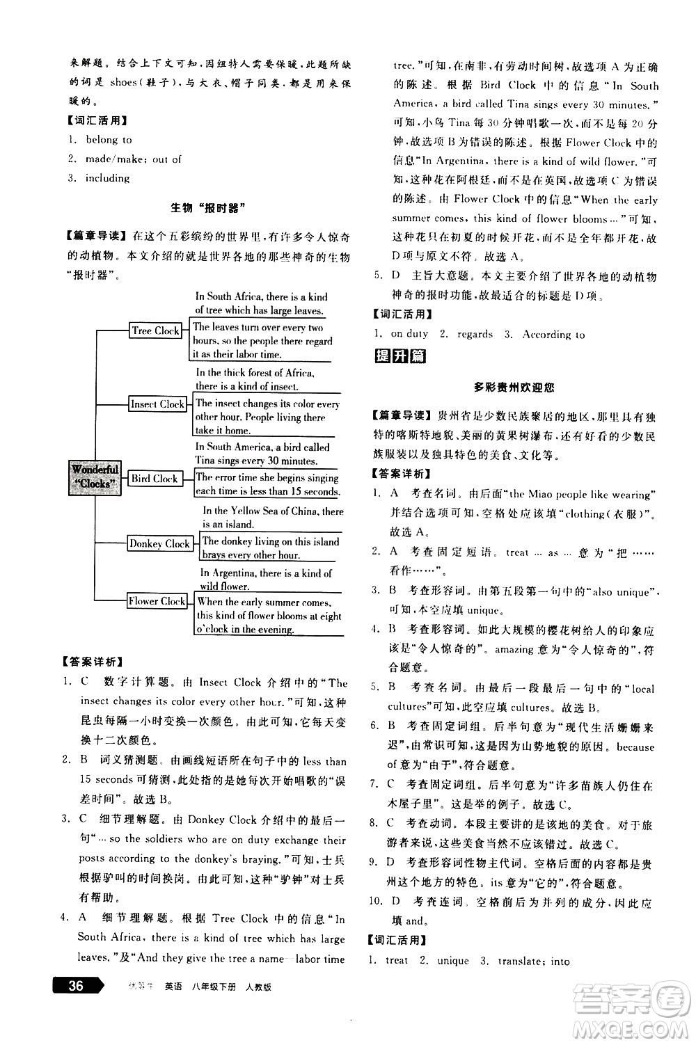 陽光出版社2021練就優(yōu)等生英語完形填空閱讀理解八年級(jí)下冊新課標(biāo)RJ人教版答案