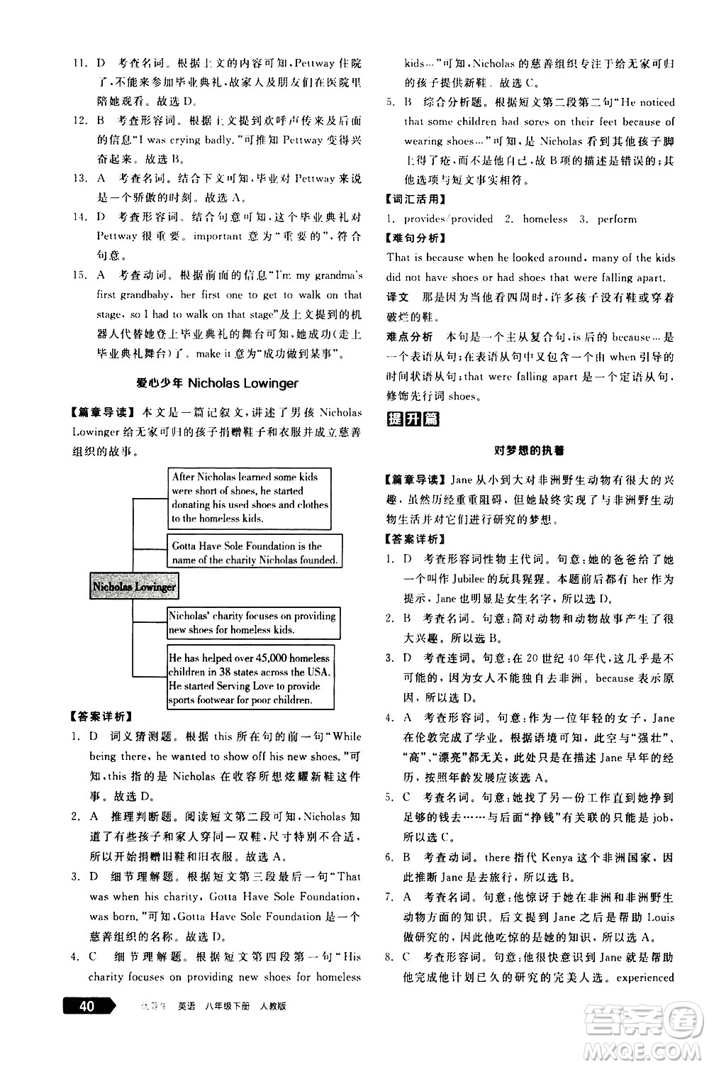 陽光出版社2021練就優(yōu)等生英語完形填空閱讀理解八年級(jí)下冊新課標(biāo)RJ人教版答案