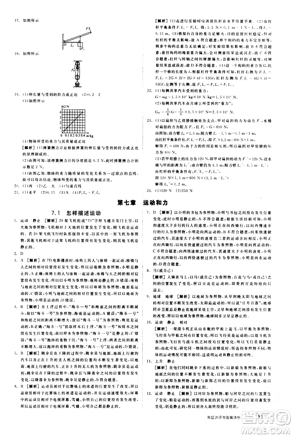 陽(yáng)光出版社2021練就優(yōu)等生物理同步作業(yè)八年級(jí)下冊(cè)新課標(biāo)HY滬粵版答案