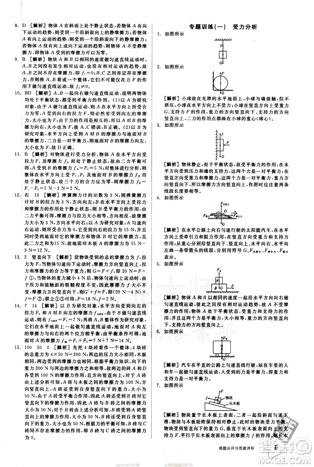 陽光出版社2021練就優(yōu)等生物理同步作業(yè)八年級下冊新課標(biāo)RJ人教版答案