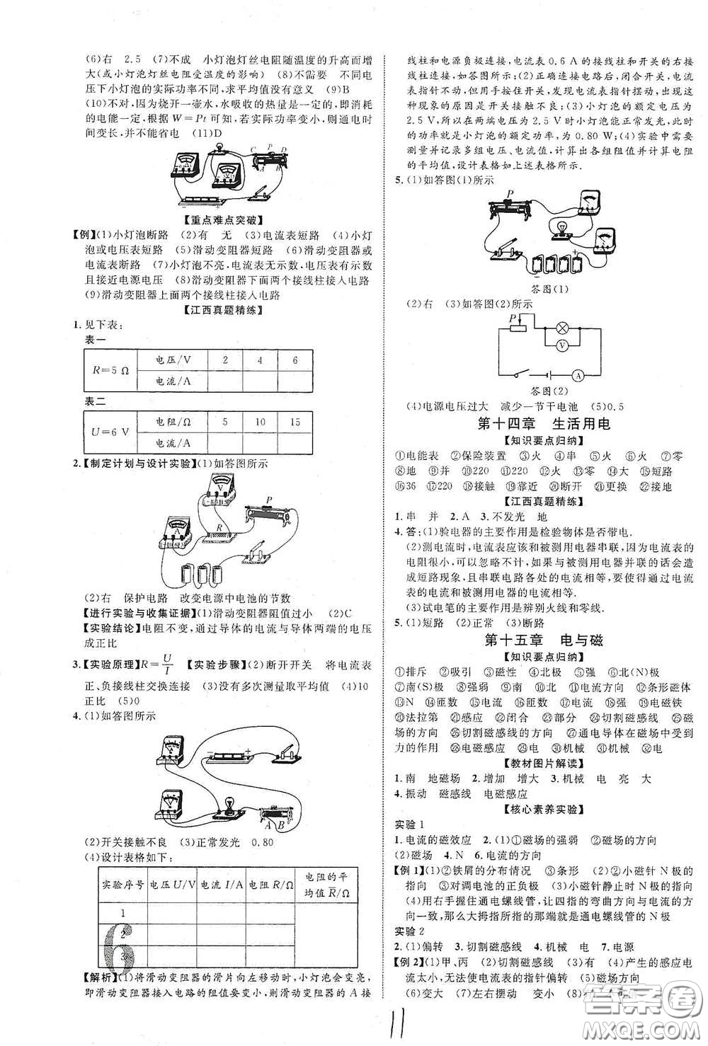 世界圖書出版公司2021江西中考新突破2021升級(jí)版物理答案