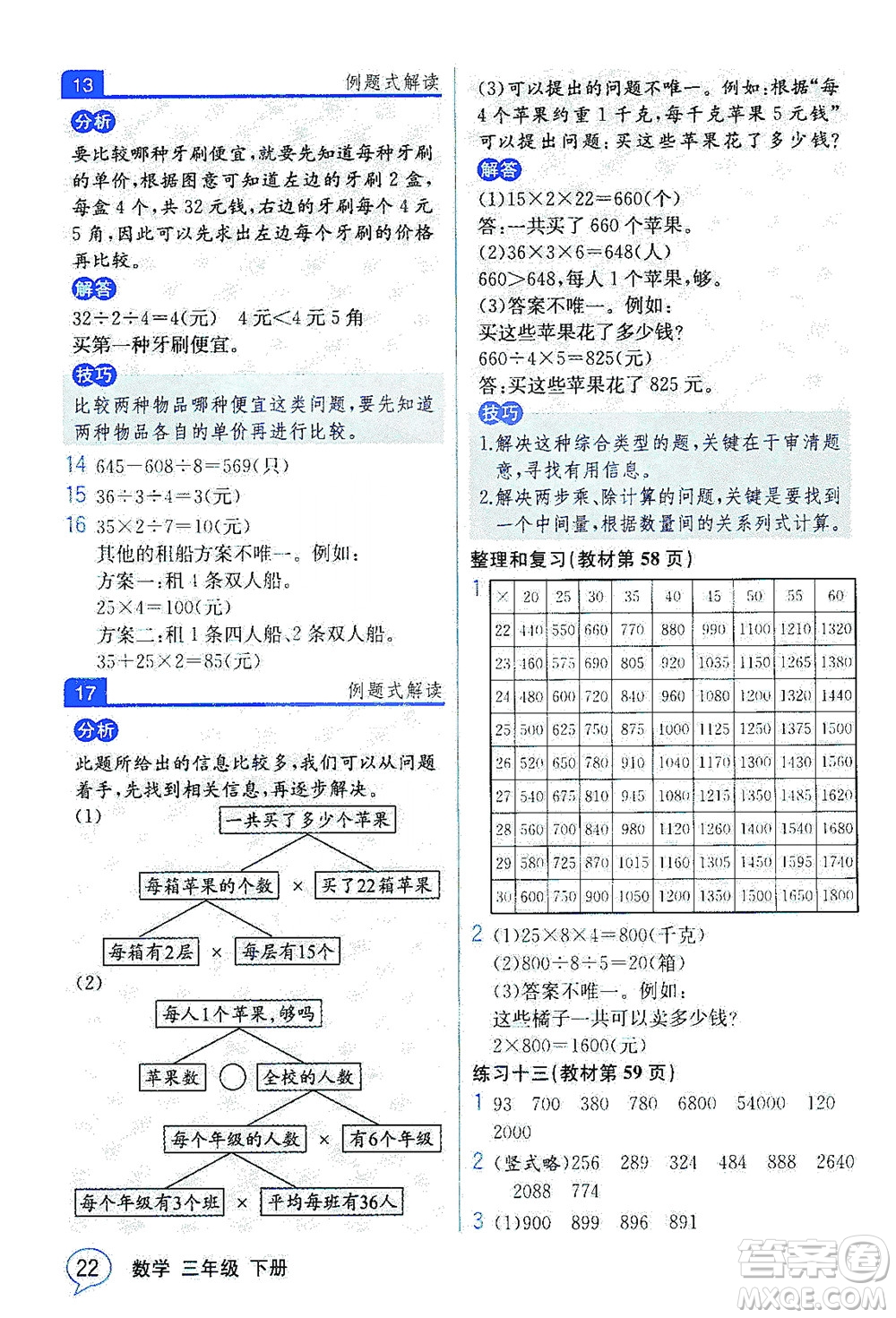 人民教育出版社2021教材解讀數(shù)學三年級下冊人教版答案