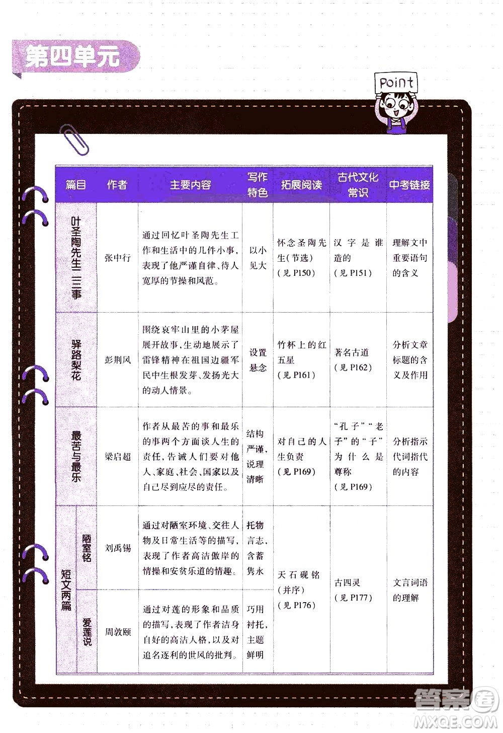 南京師范大學(xué)出版社2021教材幫初中語(yǔ)文七年級(jí)下冊(cè)RJ統(tǒng)編人教版答案