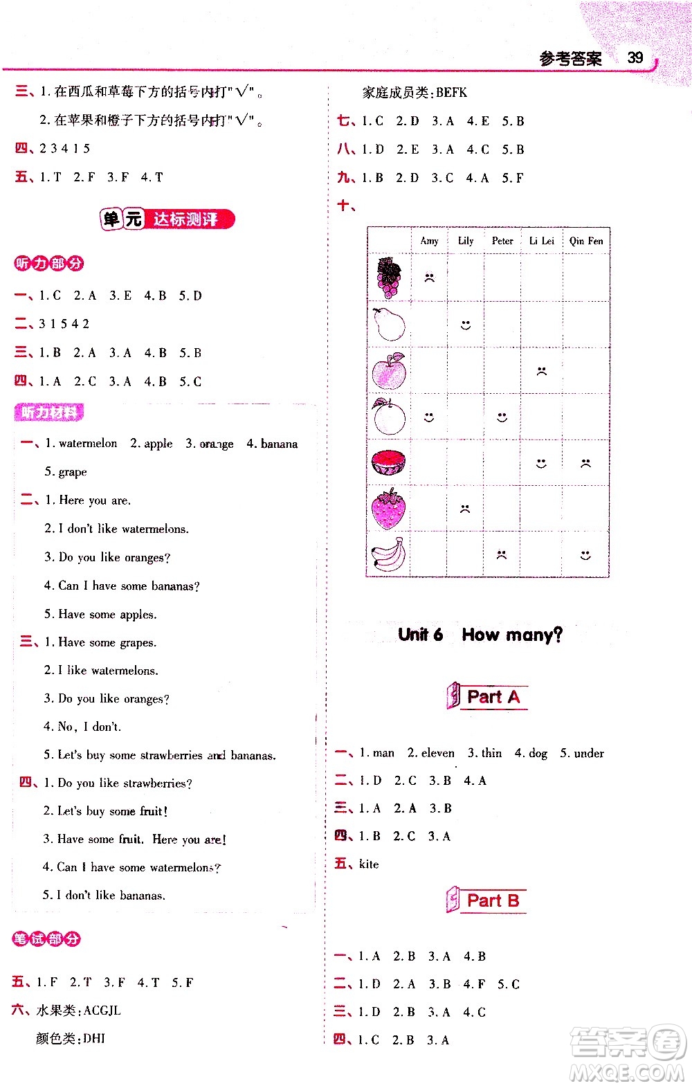 南京師范大學(xué)出版社2021教材幫作業(yè)幫小學(xué)英語(yǔ)三年級(jí)下冊(cè)RP人教版答案