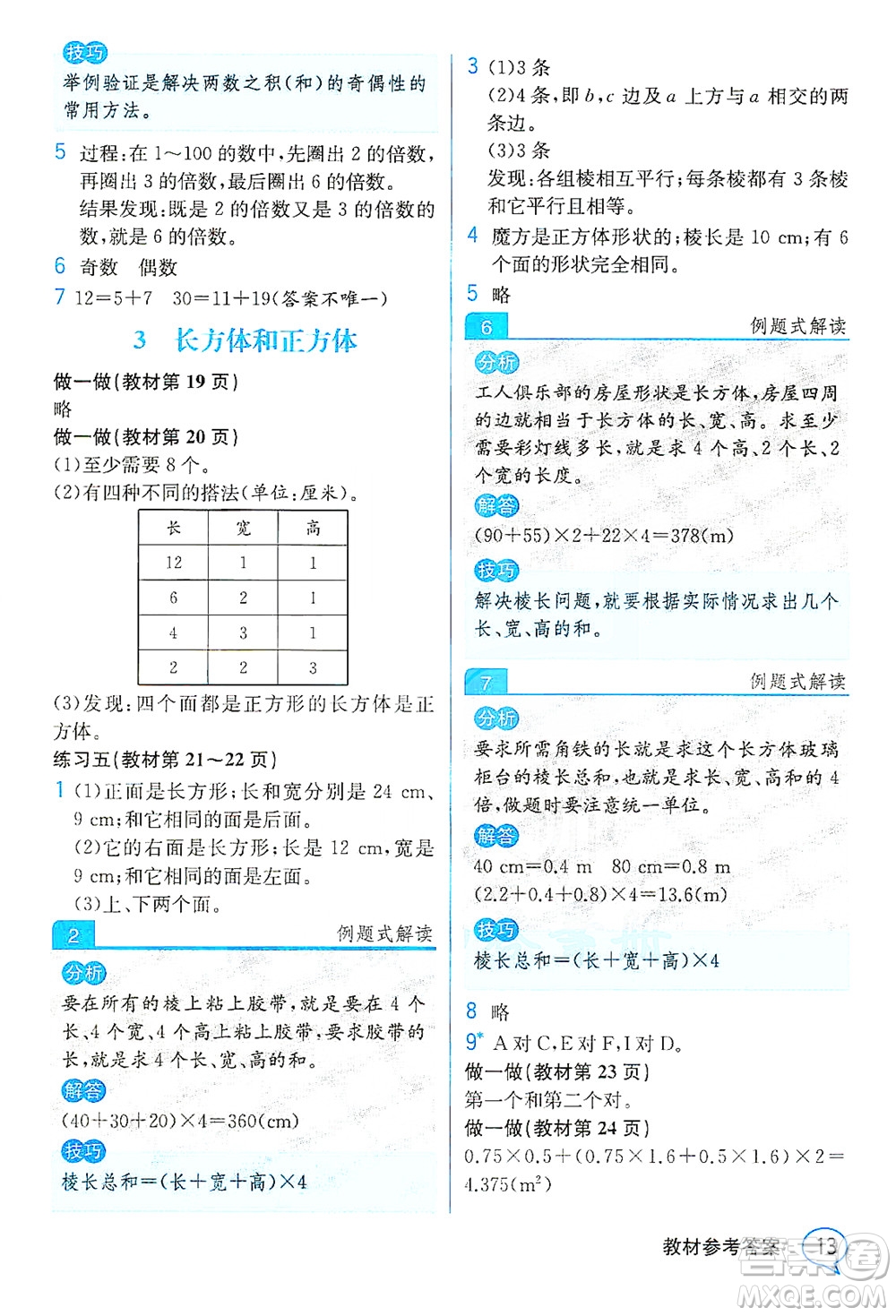 人民教育出版社2021教材解讀數(shù)學(xué)五年級(jí)下冊(cè)人教版答案
