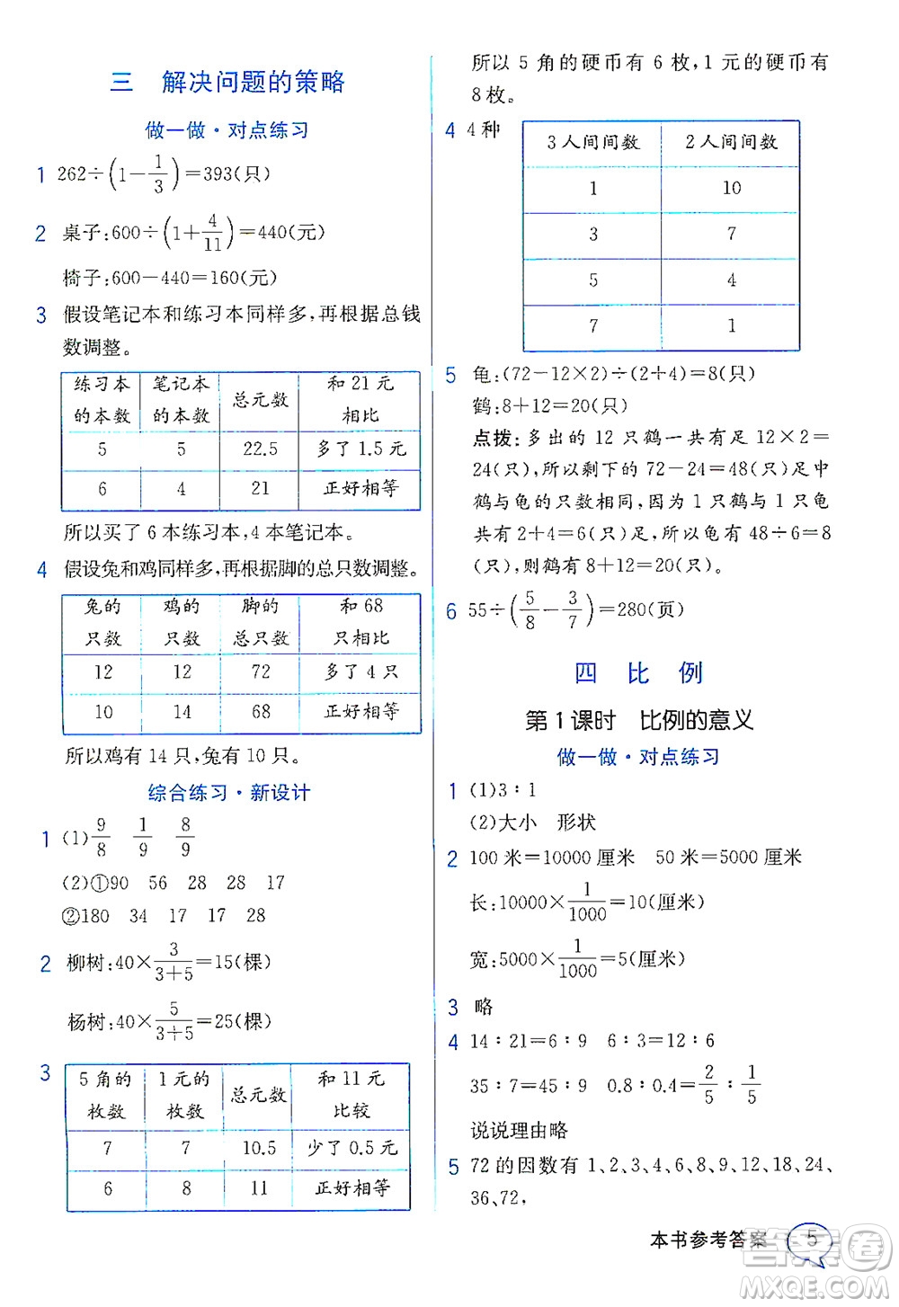 現(xiàn)代教育出版社2021教材解讀數(shù)學(xué)六年級下冊SJ蘇教版答案