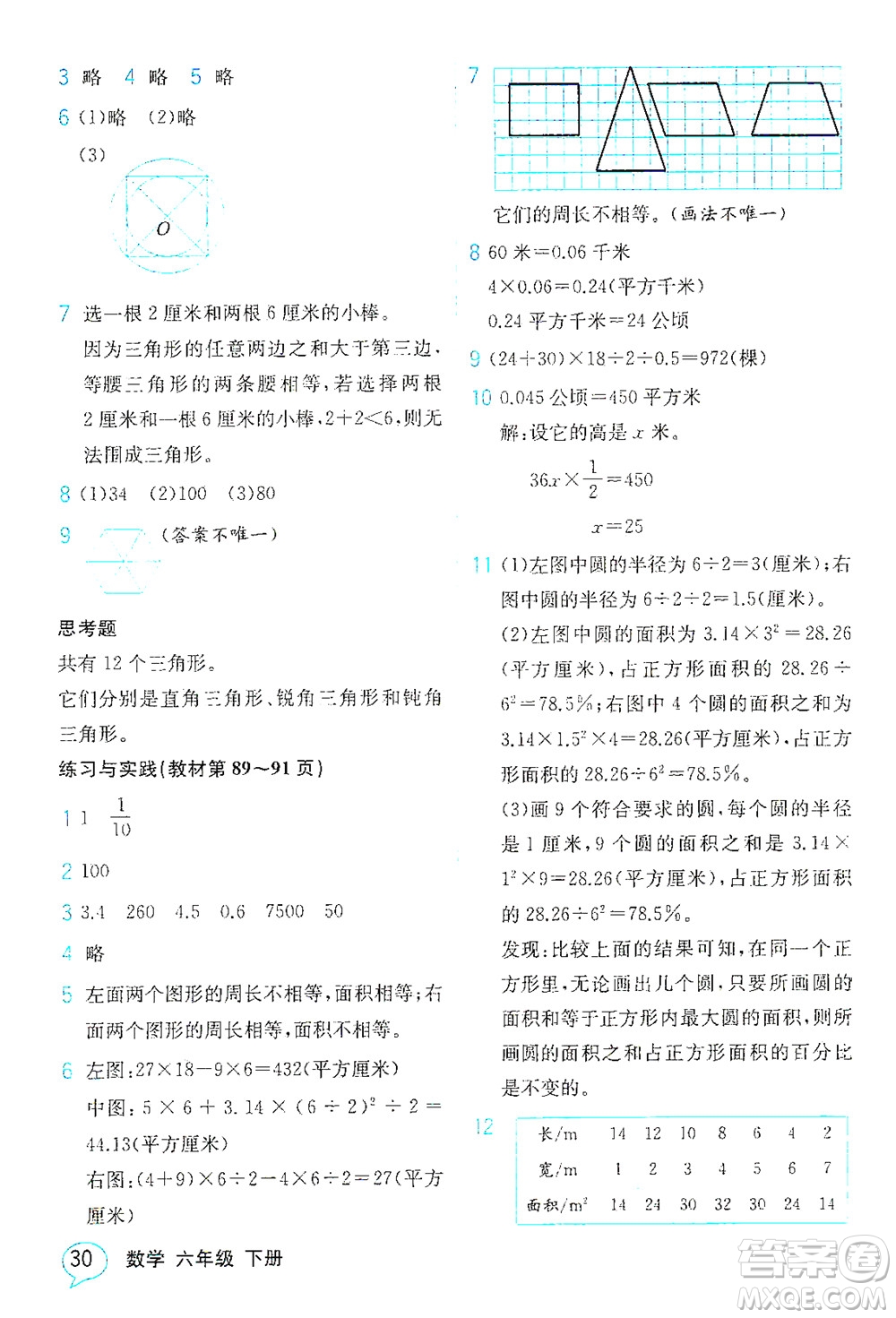 現(xiàn)代教育出版社2021教材解讀數(shù)學(xué)六年級下冊SJ蘇教版答案