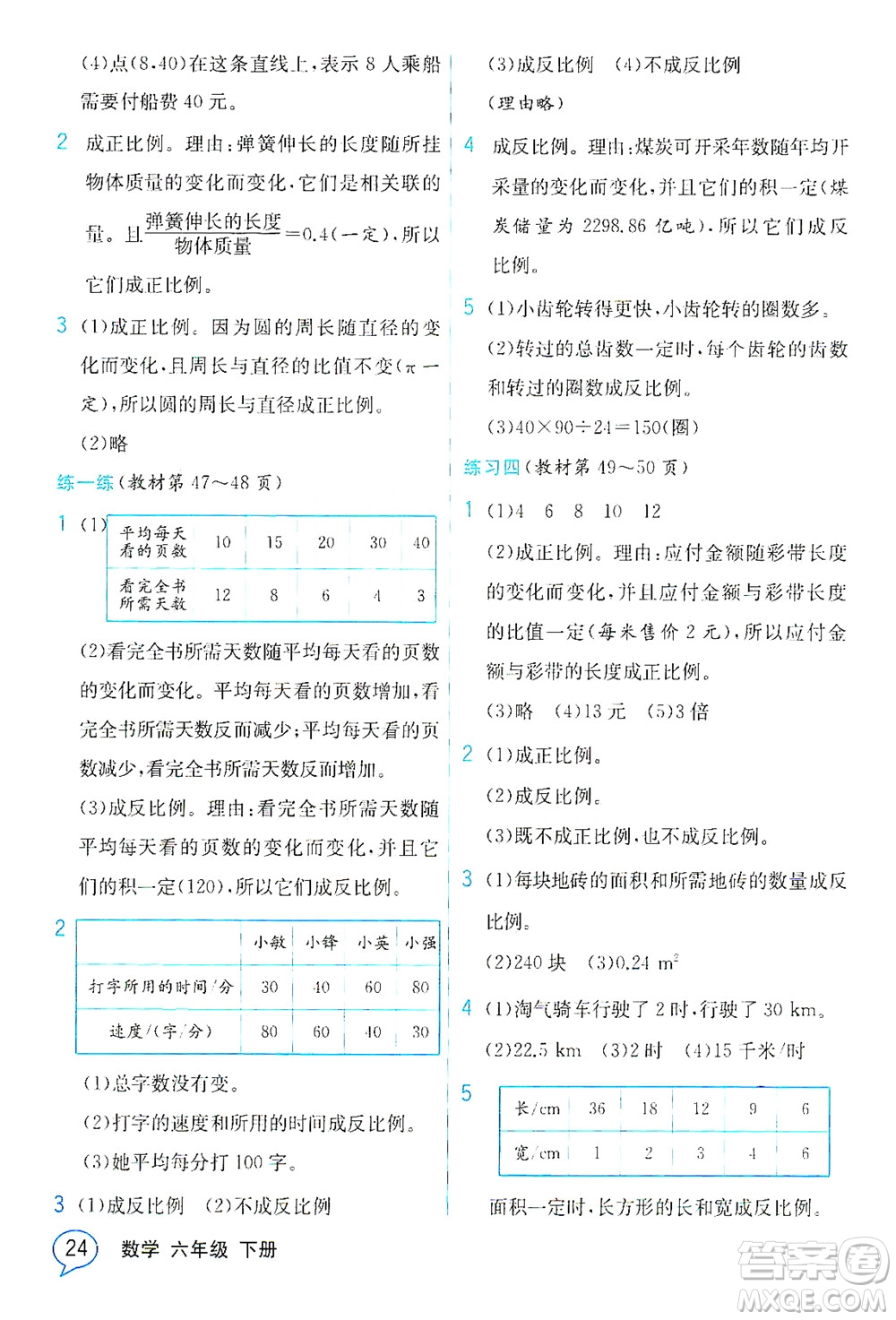 現(xiàn)代教育出版社2021教材解讀數(shù)學(xué)六年級下冊BS北師大版答案