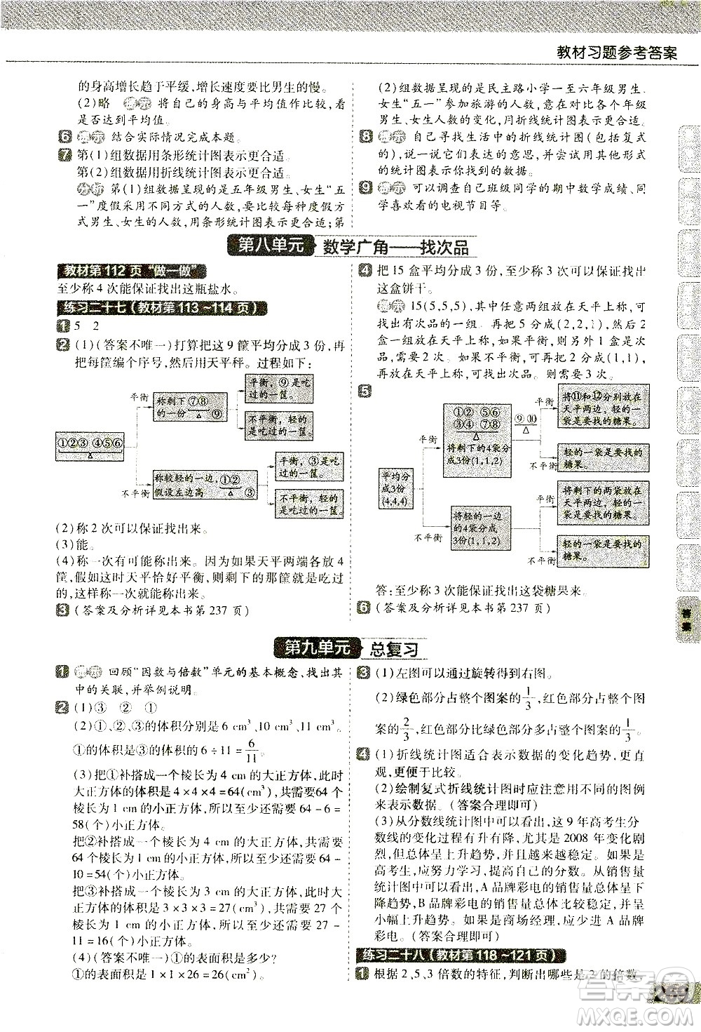 南京師范大學出版社2021教材幫小學數(shù)學五年級下冊RJ人教版答案