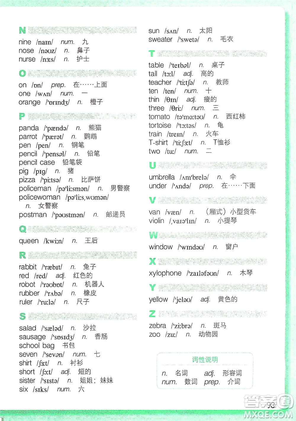 外語教學與研究出版社2021新概念英語青少版入門級A參考答案