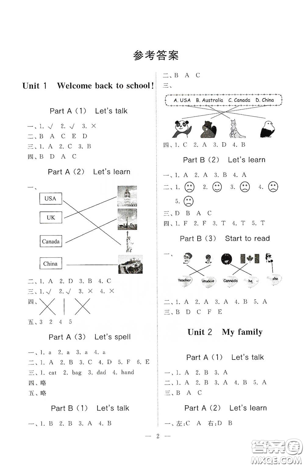 山東友誼出版社2021新課程助學小學同步練習冊提優(yōu)測試卷三年級英語下冊答案