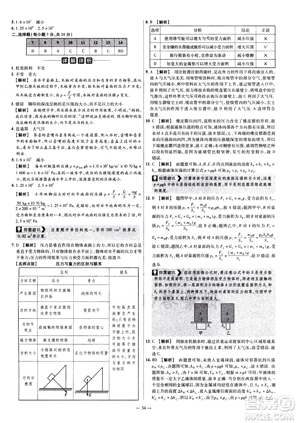 延邊教育出版社2021版金考卷活頁(yè)題選名師名題單元雙測(cè)卷物理八年級(jí)下冊(cè)HK滬科版答案