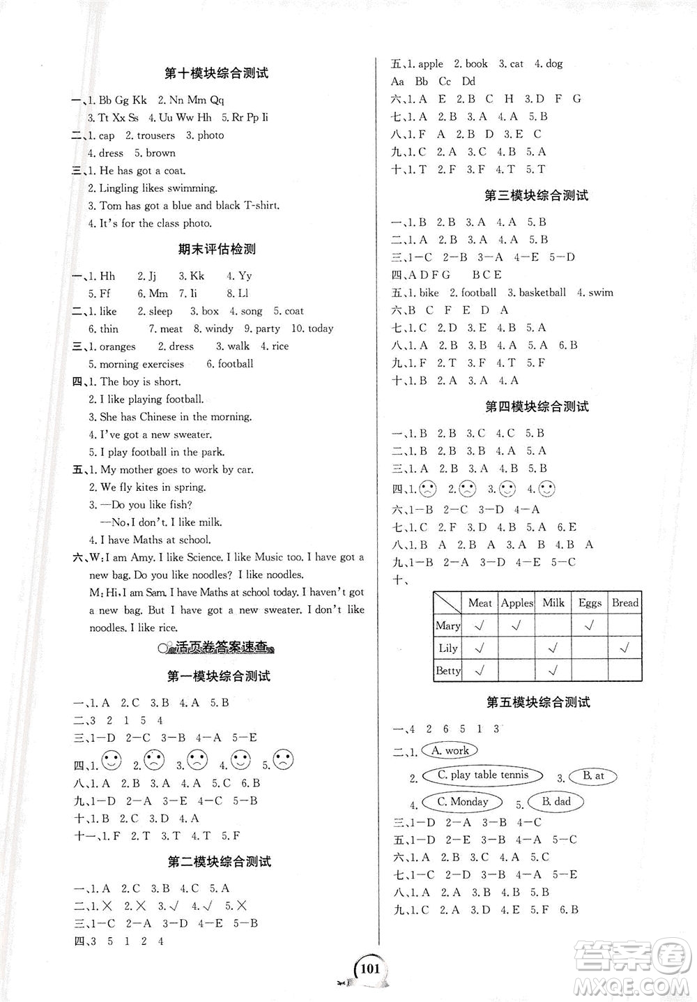 延邊大學(xué)出版社2021世紀(jì)金榜金榜小博士英語三年級(jí)下冊WY外研版答案
