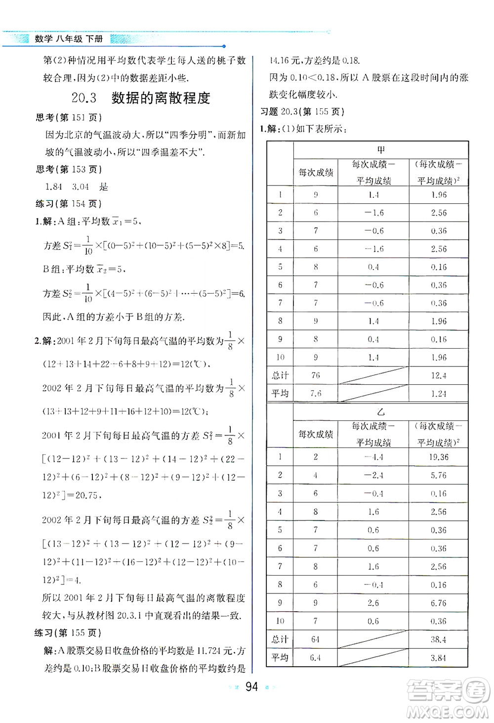現(xiàn)代教育出版社2021教材解讀數(shù)學(xué)八年級(jí)下冊(cè)HS華師大版答案