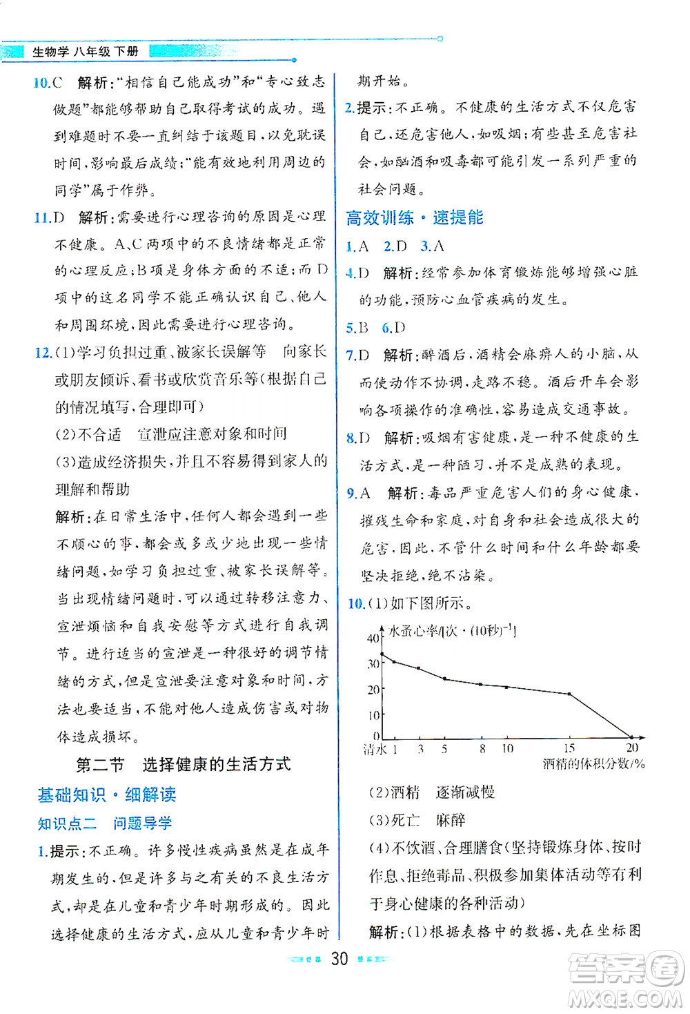 人民教育出版社2021教材解讀生物學(xué)八年級(jí)下冊(cè)人教版答案