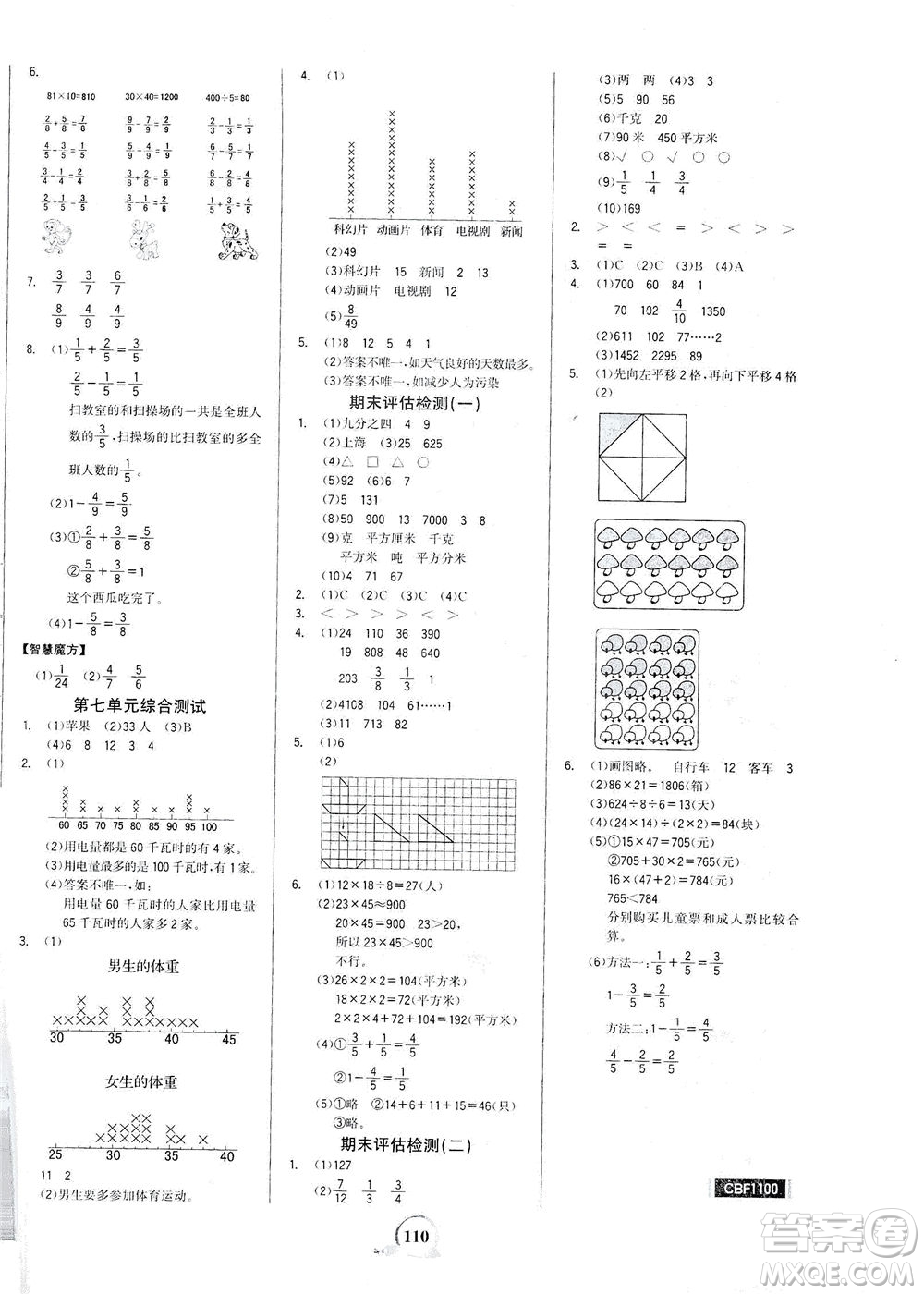 延邊大學(xué)出版社2021世紀(jì)金榜金榜小博士數(shù)學(xué)三年級下冊BS北師大版答案