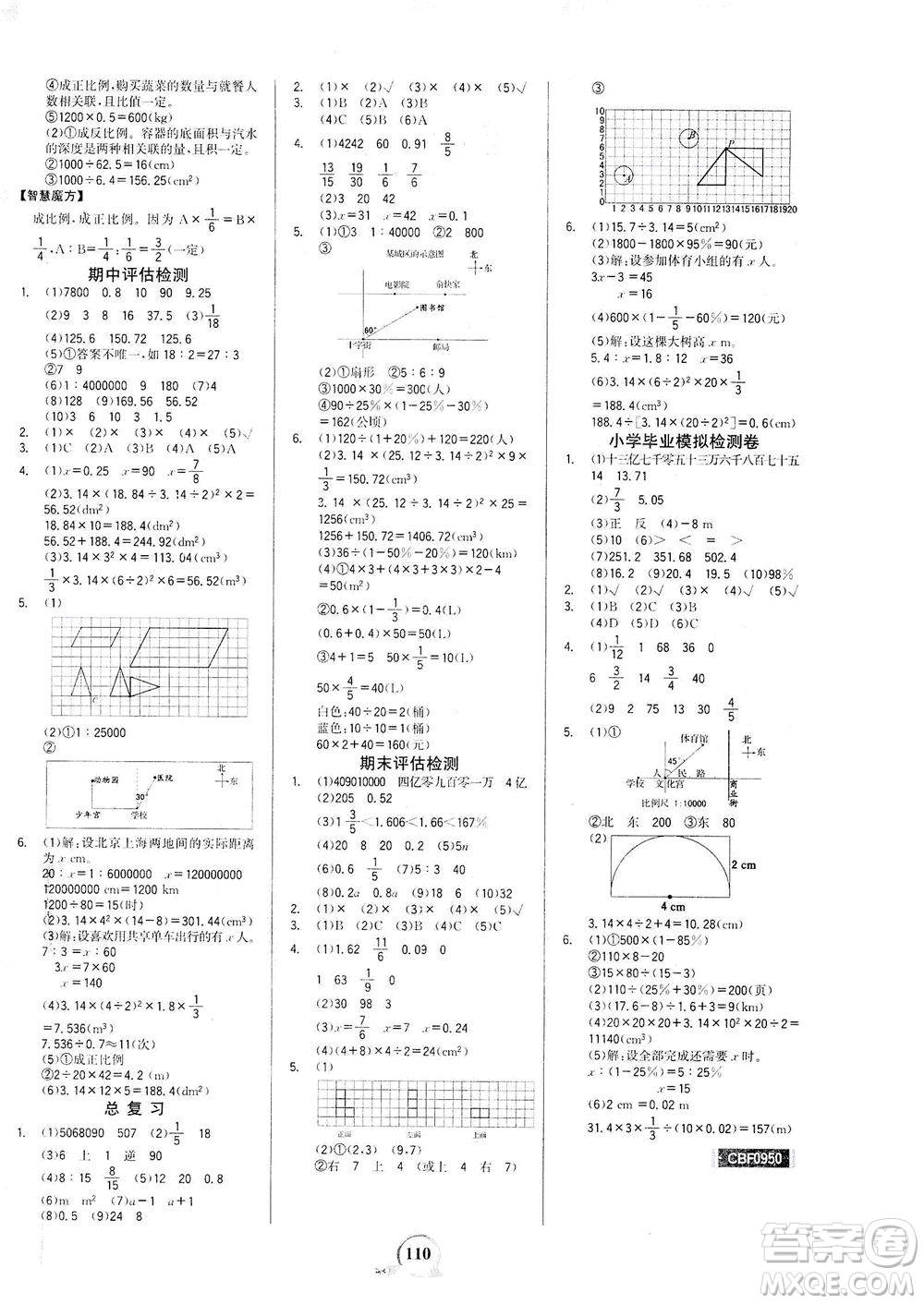 延邊大學(xué)出版社2021世紀(jì)金榜金榜小博士數(shù)學(xué)六年級下冊BS北師大版答案