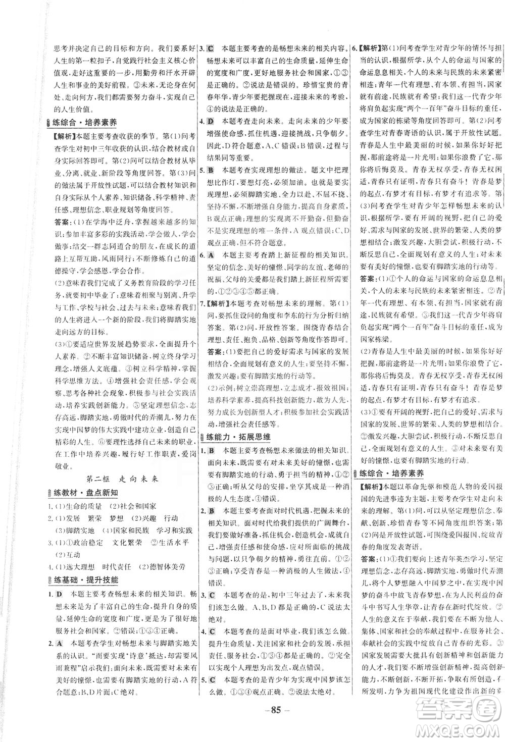 延邊大學(xué)出版社2021世紀(jì)金榜百練百勝道德與法治九年級(jí)下冊(cè)部編版答案