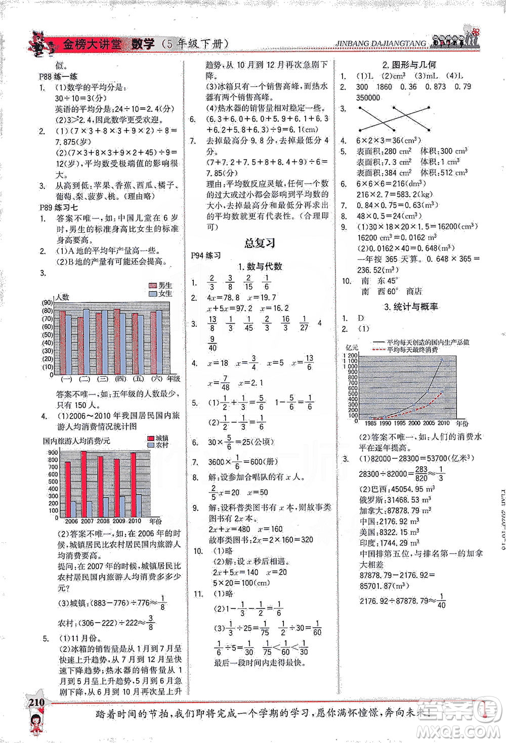 延邊大學(xué)出版社2021世紀(jì)金榜金榜大講堂數(shù)學(xué)五年級(jí)下冊(cè)BS北師大版答案