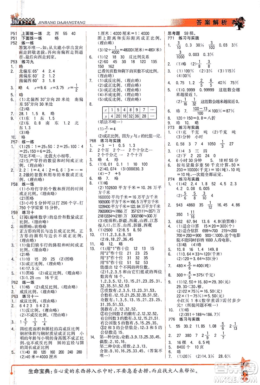 延邊大學(xué)出版社2021世紀(jì)金榜金榜大講堂數(shù)學(xué)六年級下冊SJ蘇教版答案