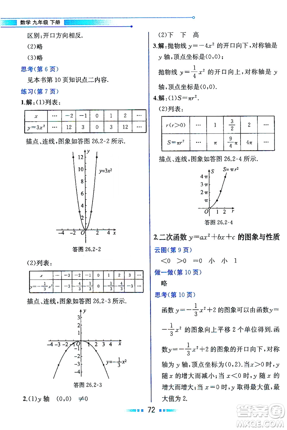 現(xiàn)代教育出版社2021教材解讀數(shù)學(xué)九年級(jí)下冊(cè)HS華師版答案