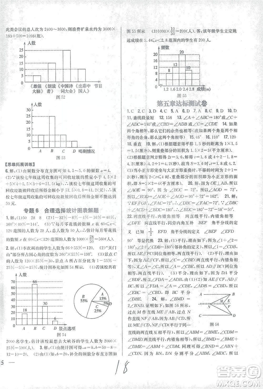 吉林人民出版社2021全科王同步課時(shí)練習(xí)試卷七年級(jí)數(shù)學(xué)下冊(cè)新課標(biāo)人教版答案