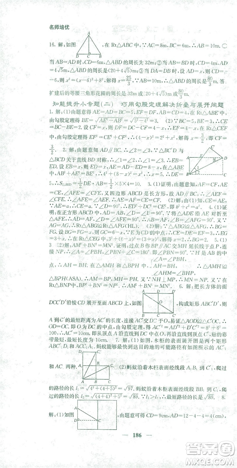 四川大學(xué)出版社2021名校課堂內(nèi)外數(shù)學(xué)八年級(jí)下冊(cè)人教版答案