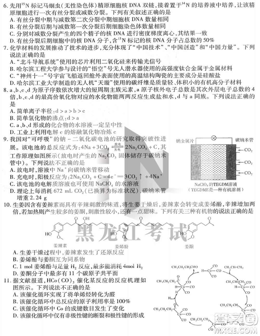 東北三省三校2021年高三第四次聯(lián)合模擬考試理科綜合試題及答案