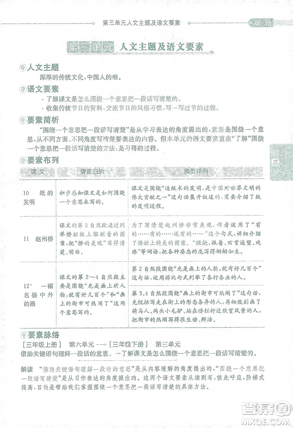 陜西人民教育出版社2021小學(xué)教材全解三年級語文下冊人教版參考答案