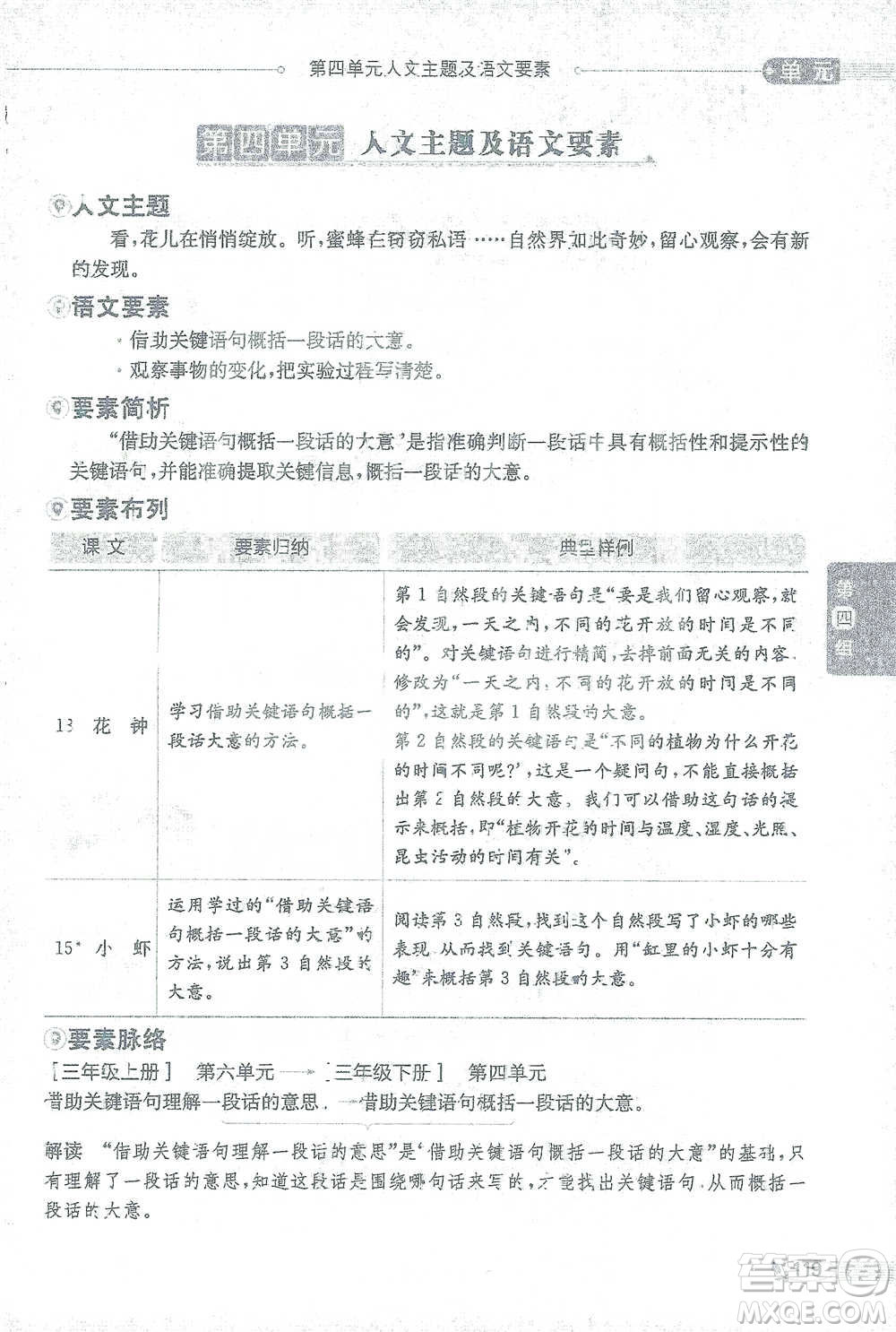 陜西人民教育出版社2021小學(xué)教材全解三年級語文下冊人教版參考答案
